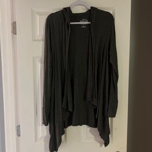 Super soft long hooded light knit sweater